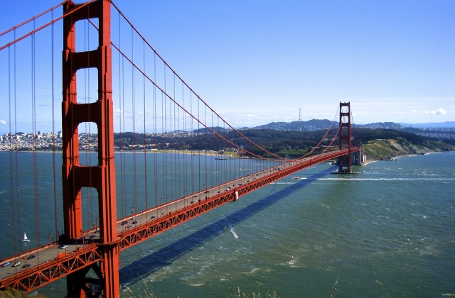 Celebrating its 75th anniversary this weekend, the Golden Gate Bridge is the iconic symbol of San Francisco and undoubtedly one of the most beautiful structures in the world. Linking the city of San Francisco with Marin County to the north, the bridge spans 4600 feet (nearly nine-tenths of a mile) over the Golden Gate Strait, the opening from the Pacific Ocean to the San Francisco Bay....